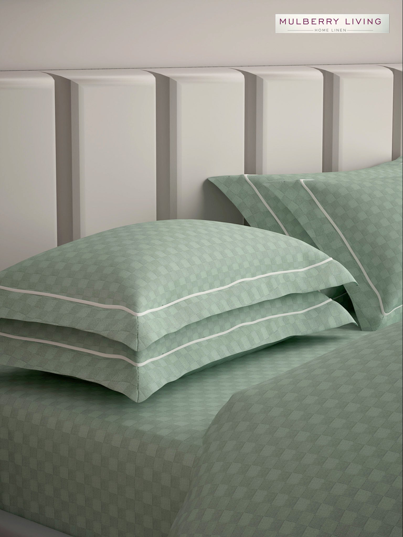 Urban Grid Pillow Covers (Set of 2) - 100% Cotton, 300TC, Ultra-Soft & Breathable