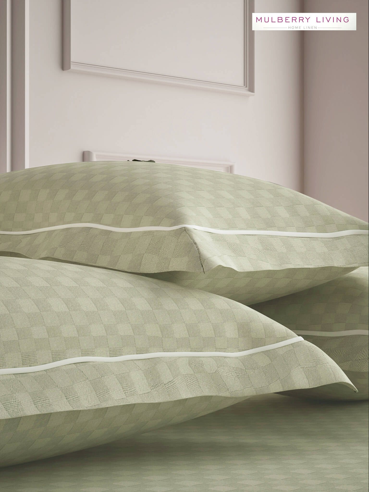 Urban Grid Pillow Covers (Set of 2) - 100% Cotton, 300TC, Ultra-Soft & Breathable