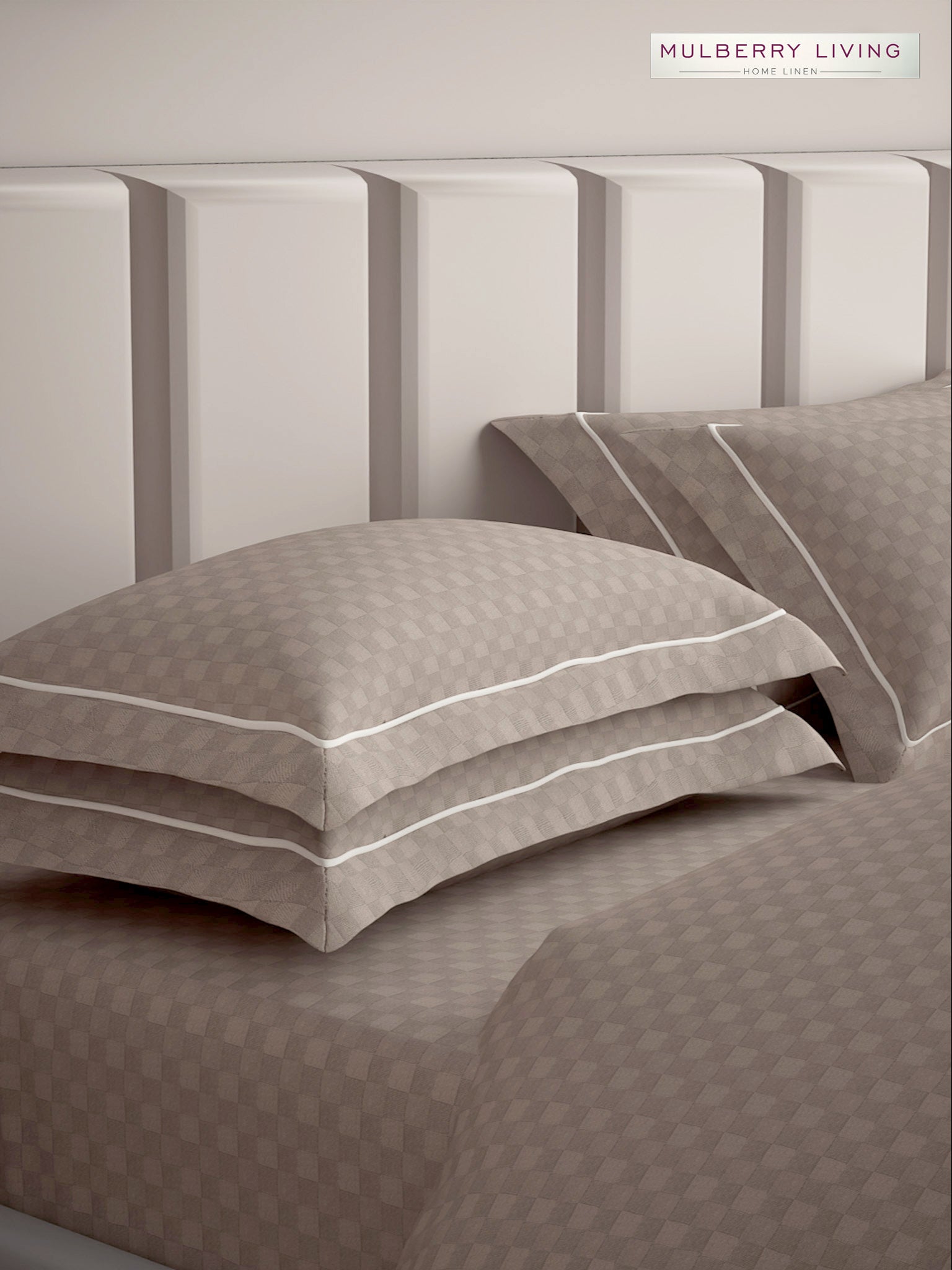 Urban Grid Pillow Covers (Set of 2) - 100% Cotton, 300TC, Ultra-Soft & Breathable