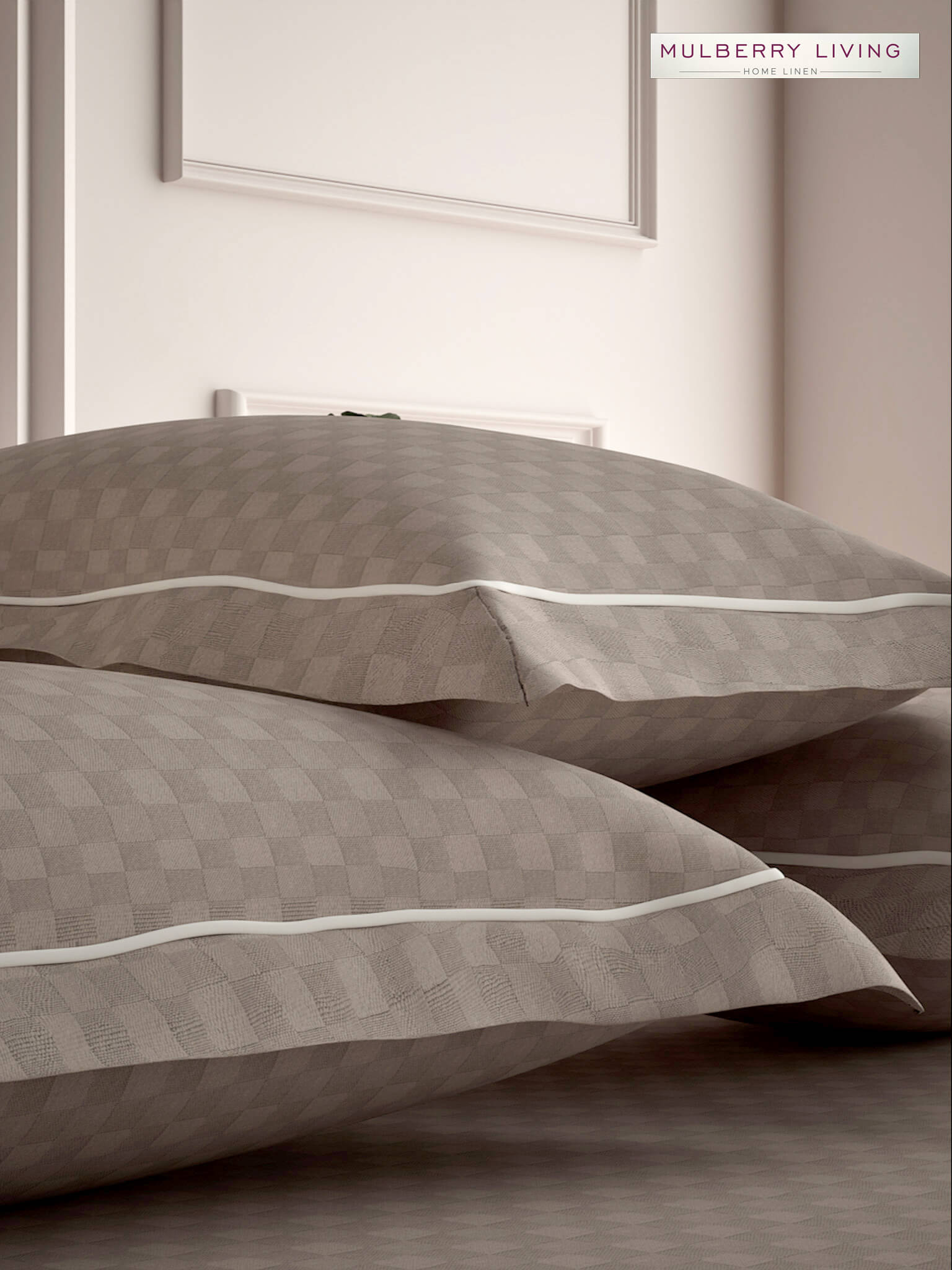 Urban Grid Pillow Covers (Set of 2) - 100% Cotton, 300TC, Ultra-Soft & Breathable