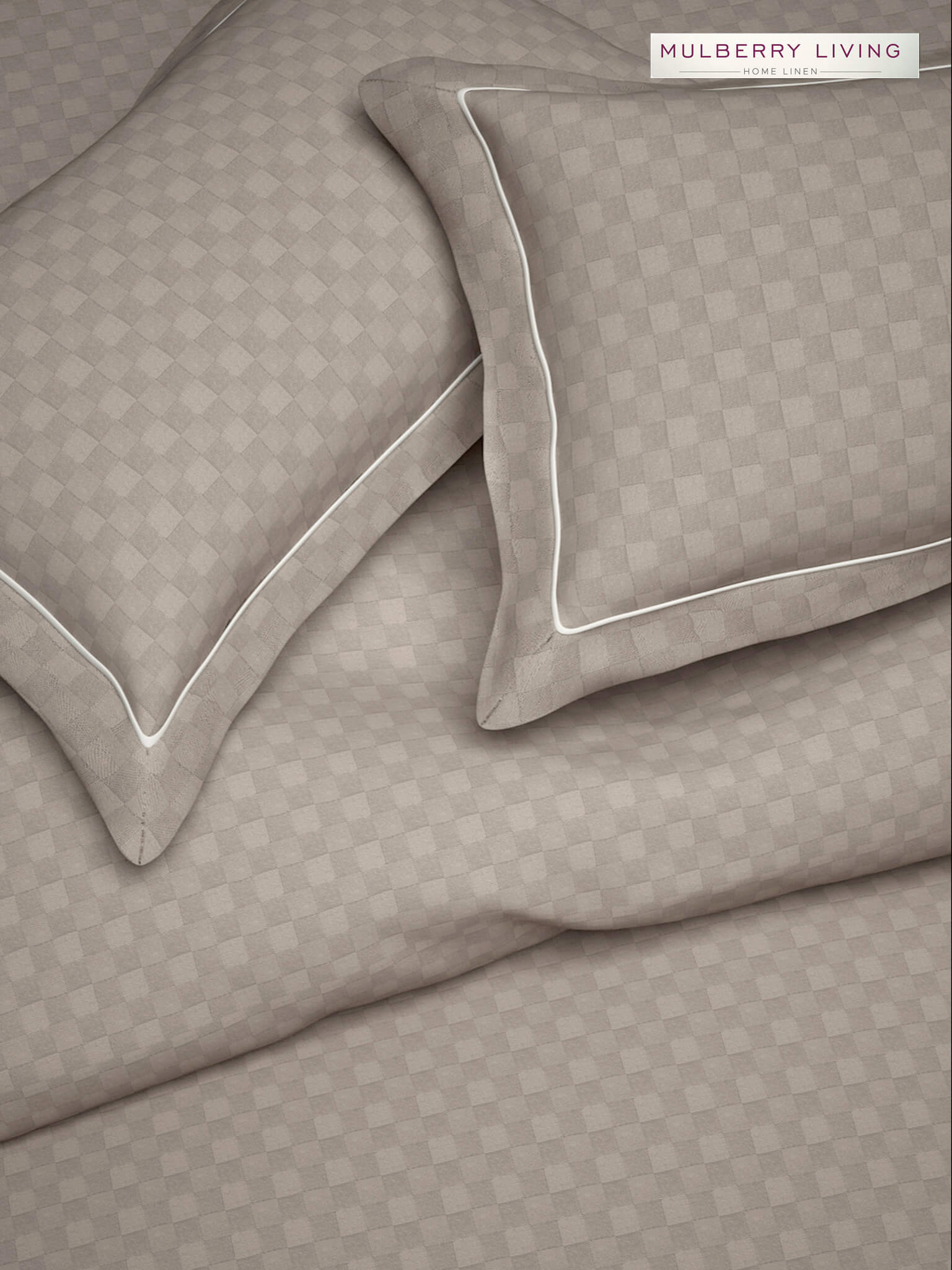 Urban Grid Pillow Covers (Set of 2) - 100% Cotton, 300TC, Ultra-Soft & Breathable