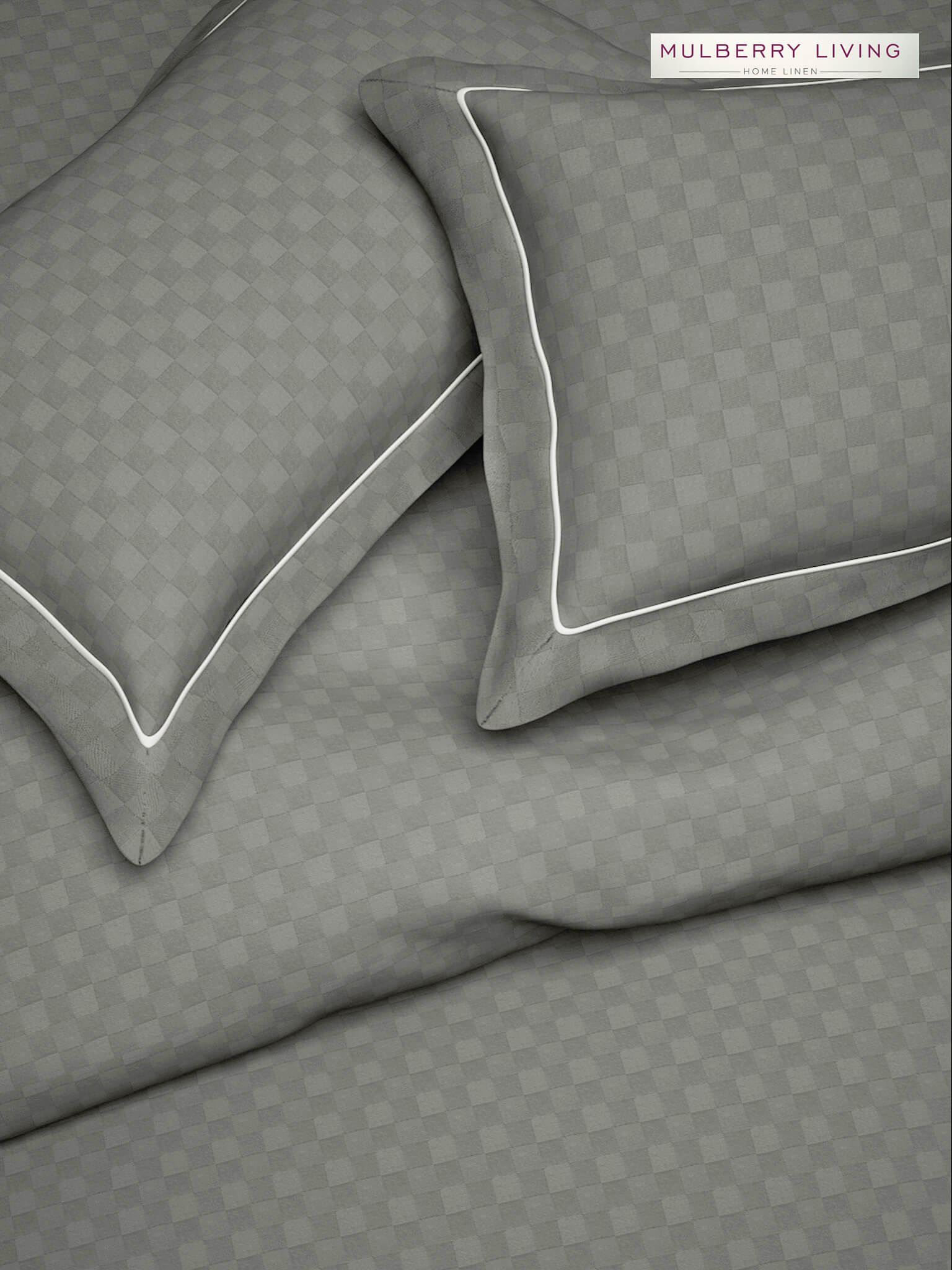 Urban Grid Pillow Covers (Set of 2) - 100% Cotton, 300TC, Ultra-Soft & Breathable