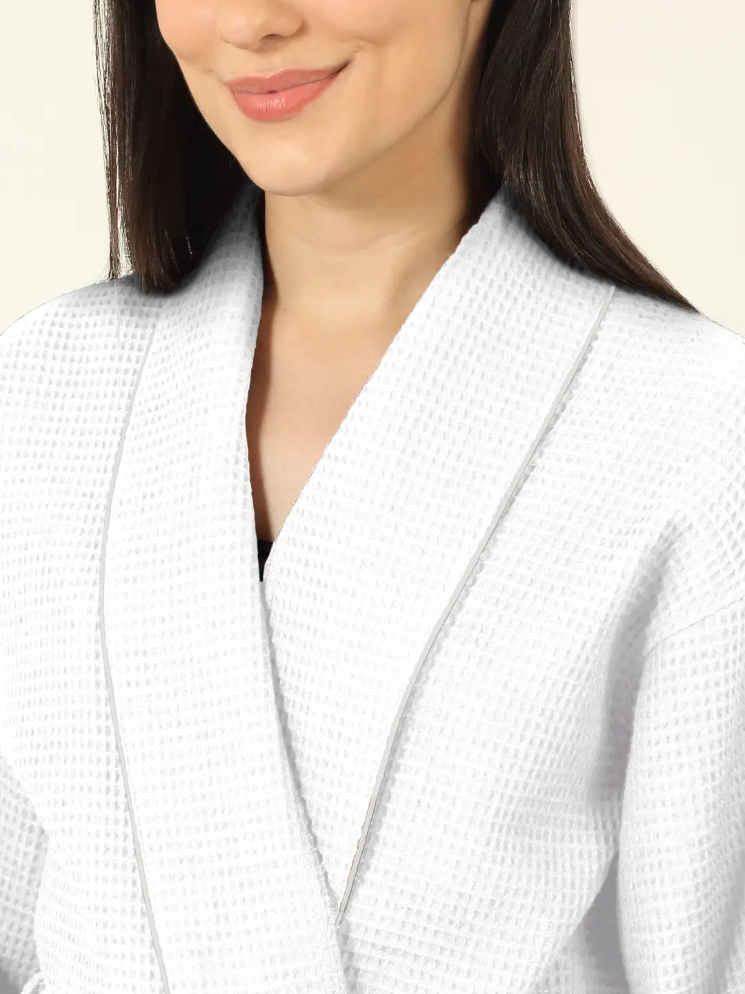 Waffle Luxe Cotton Bath Robe – 250 GSM Ultra Soft & Quick Dry, Unisex Free Size