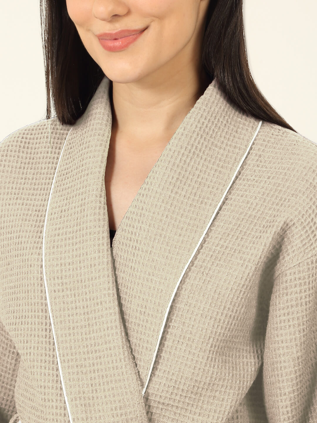 Waffle Luxe Cotton Bath Robe – 250 GSM Ultra Soft & Quick Dry, Unisex Free Size