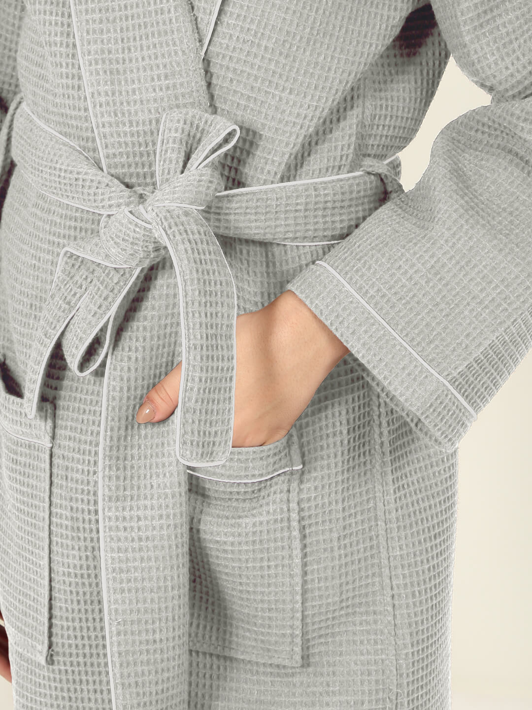 Waffle Luxe Cotton Bath Robe – 250 GSM Ultra Soft & Quick Dry, Unisex Free Size