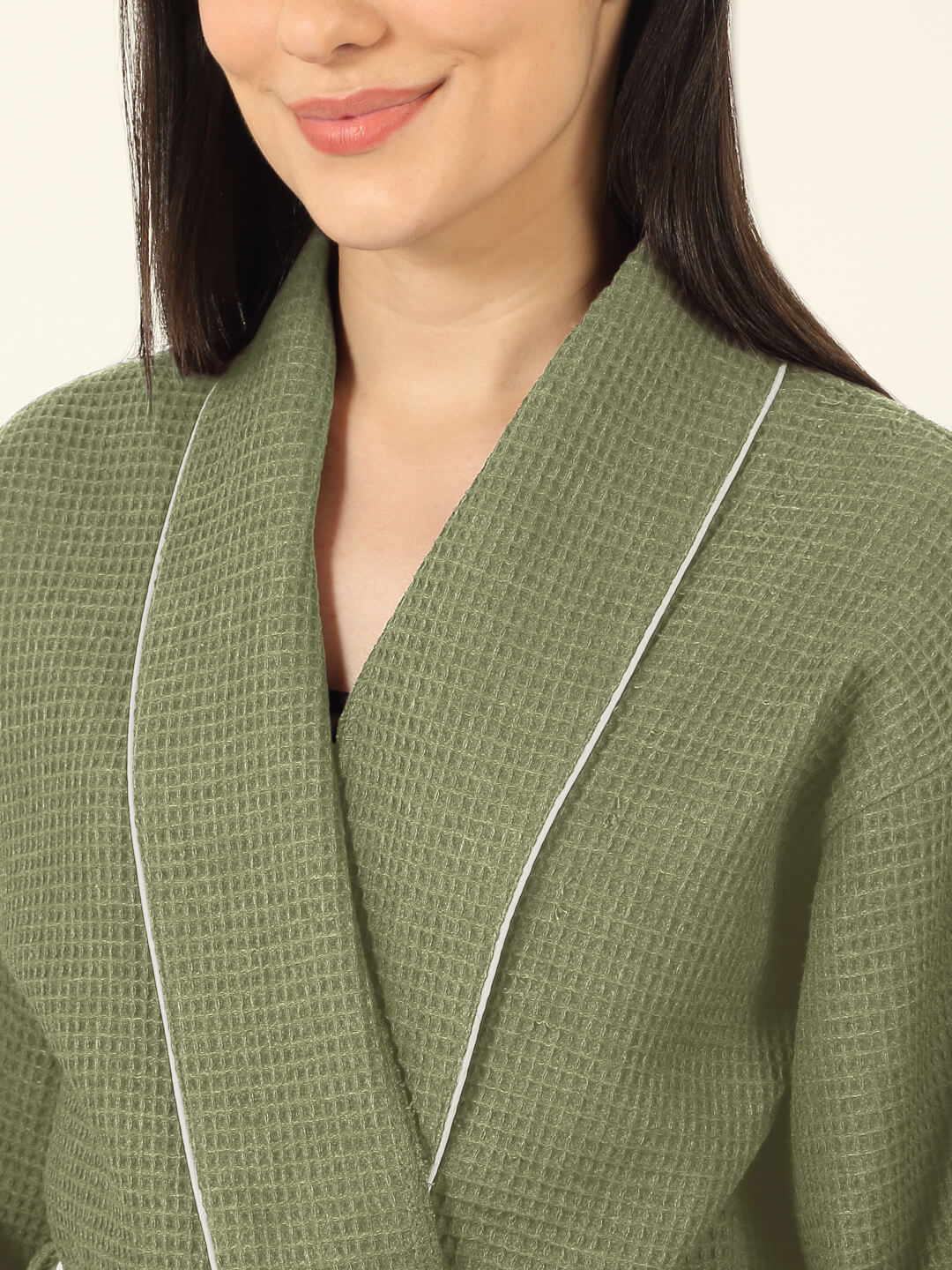 Waffle Luxe Cotton Bath Robe – 250 GSM Ultra Soft & Quick Dry, Unisex Free Size