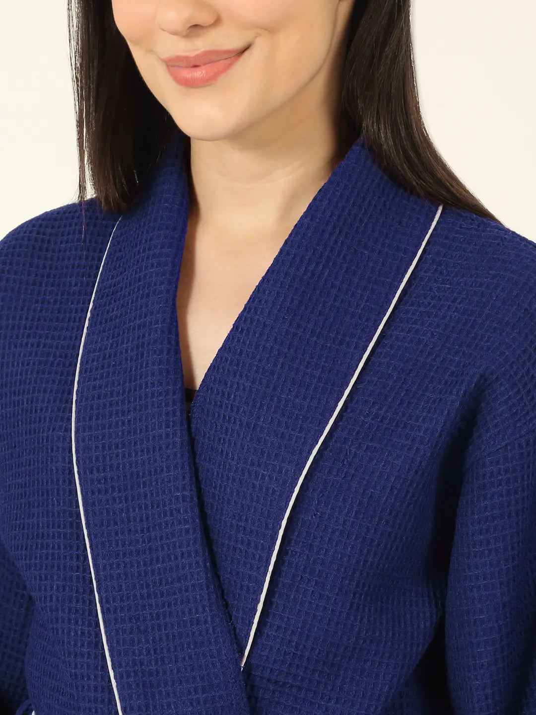 Waffle Luxe Cotton Bath Robe – 250 GSM Ultra Soft & Quick Dry, Unisex Free Size