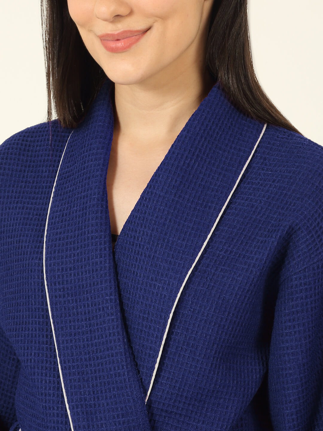 Waffle Luxe Cotton Bath Robe – 250 GSM Ultra Soft & Quick Dry, Unisex Free Size
