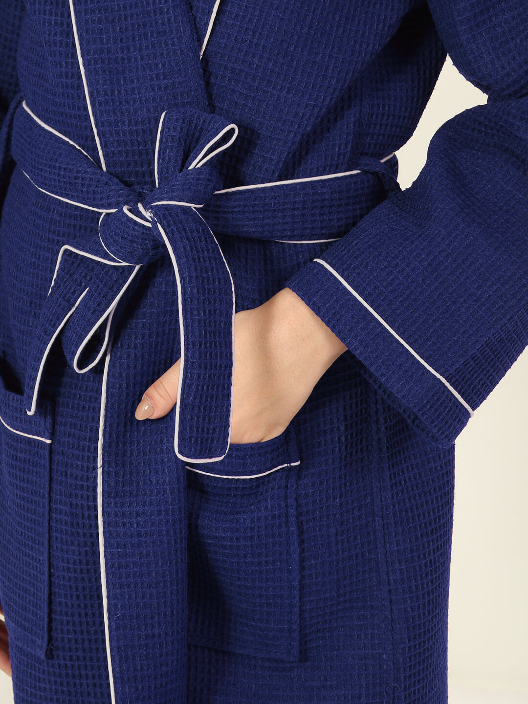 Waffle Luxe Cotton Bath Robe – 250 GSM Ultra Soft & Quick Dry, Unisex Free Size