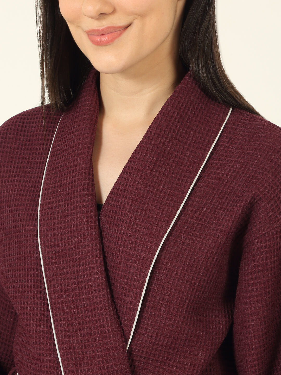 Waffle Luxe Cotton Bath Robe – 250 GSM Ultra Soft & Quick Dry, Unisex Free Size