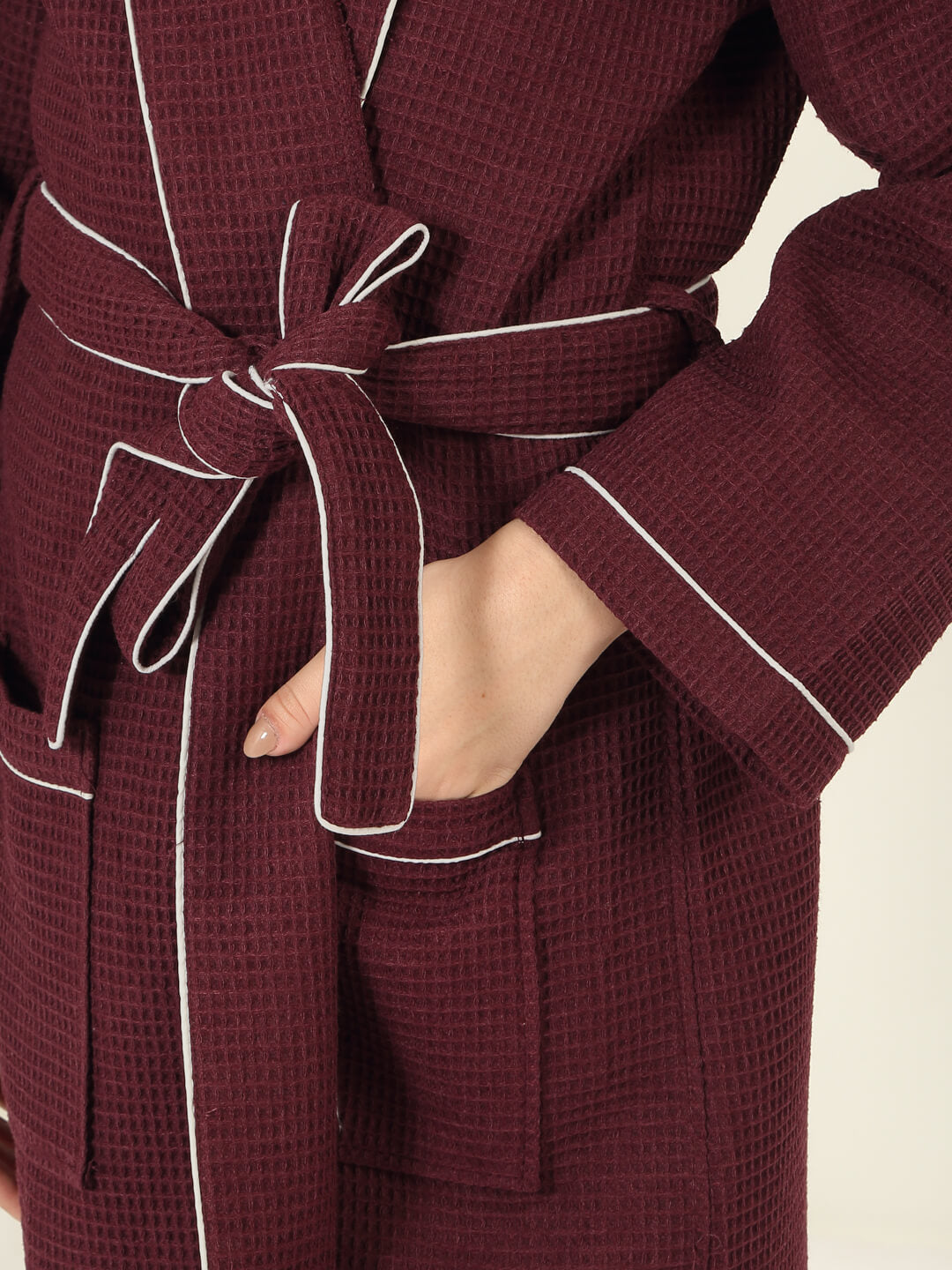 Waffle Luxe Cotton Bath Robe – 250 GSM Ultra Soft & Quick Dry, Unisex Free Size