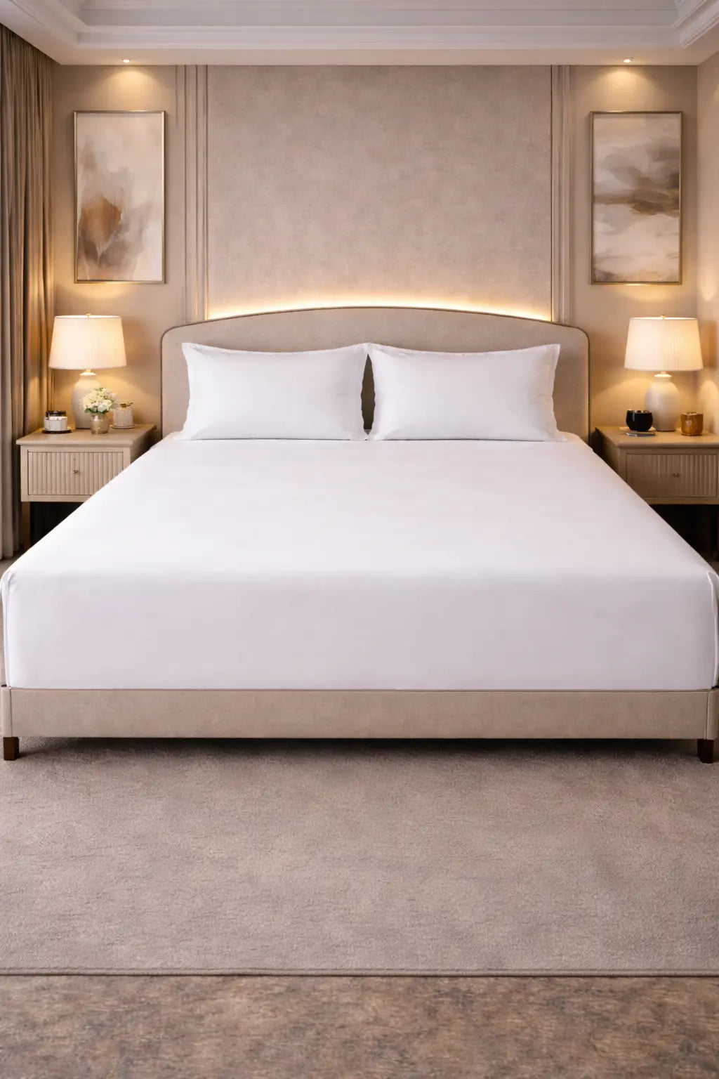 Giza Cotton Super King Sateen Bedsheet Set with 2 Pillow Covers – Ultra-Soft & Hotel-Quality Feel