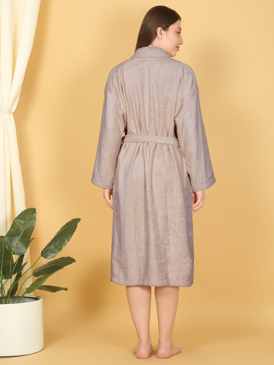 Bamboo Bliss Terry Bath Robe - Bamboo Cotton, Ultra-Soft & Lightweight, Unisex Free Size