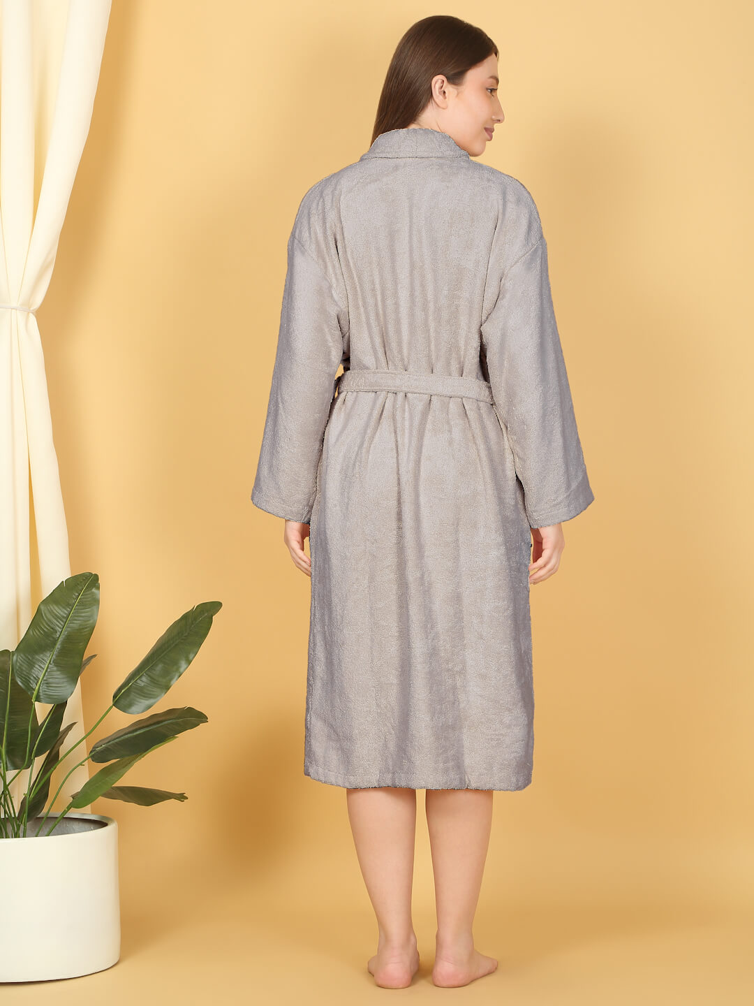 Bamboo Bliss Terry Bath Robe - Bamboo Cotton, Ultra-Soft & Lightweight, Unisex Free Size