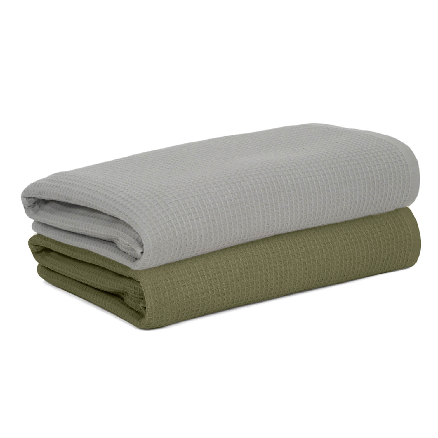 Waffle Comfort Bath Towels (Set of 2) - Soft, Quick Dry, 450 GSM