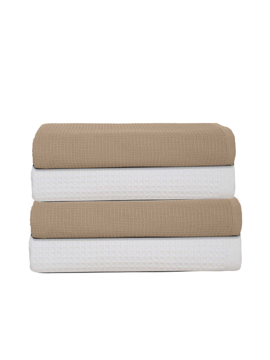 Waffle Comfort Hand Towels (Set of 4) - Soft, Quick Dry, 450 GSM