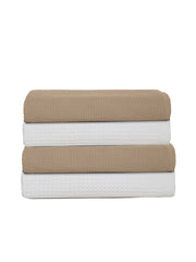 Waffle Comfort Hand Towels (Set of 4) - Soft, Quick Dry, 450 GSM