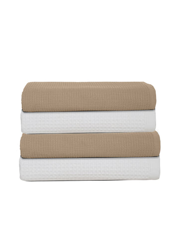 Waffle Comfort Hand Towels (Set of 4) - Soft, Quick Dry, 450 GSM