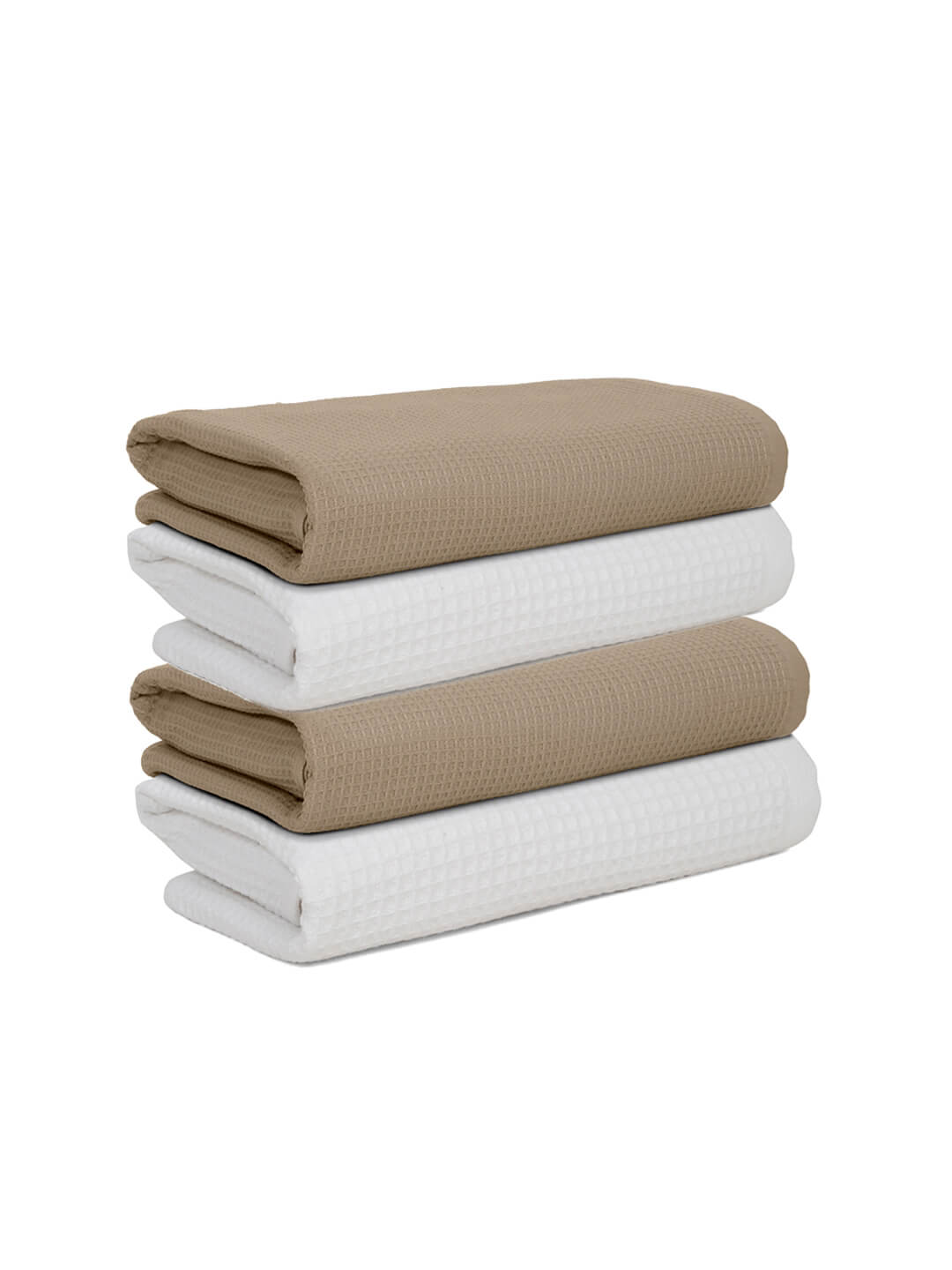 Waffle Comfort Hand Towels (Set of 4) - Soft, Quick Dry, 450 GSM