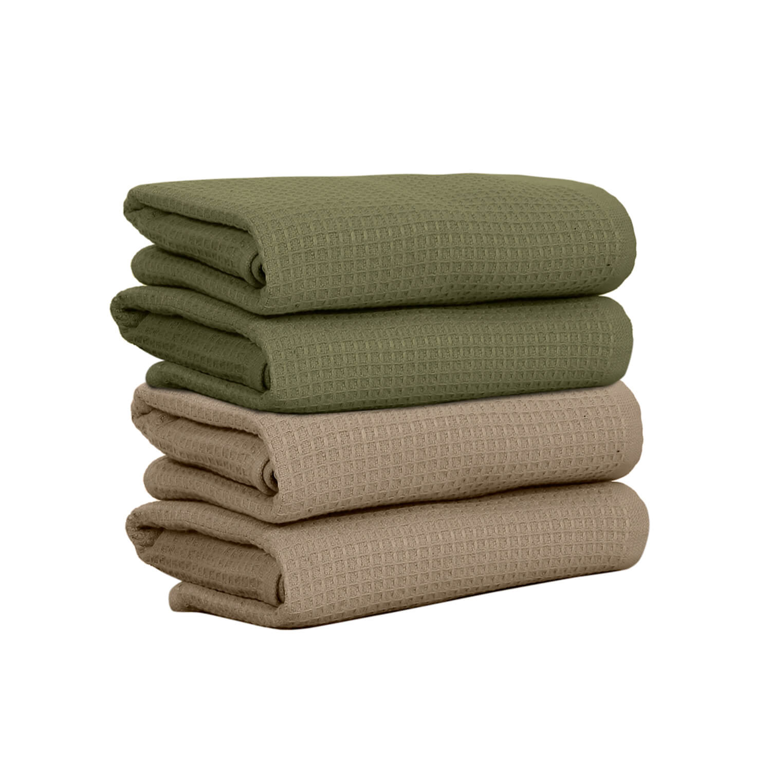 Waffle Comfort Hand Towels (Set of 4) - Soft, Quick Dry, 450 GSM