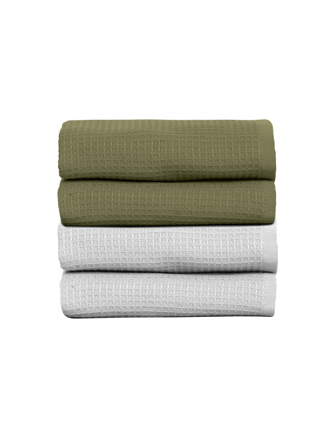 Waffle Comfort Hand Towels (Set of 4) - Soft, Quick Dry, 450 GSM