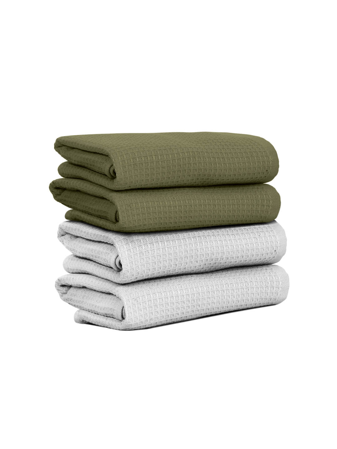 Waffle Comfort Hand Towels (Set of 4) - Soft, Quick Dry, 450 GSM