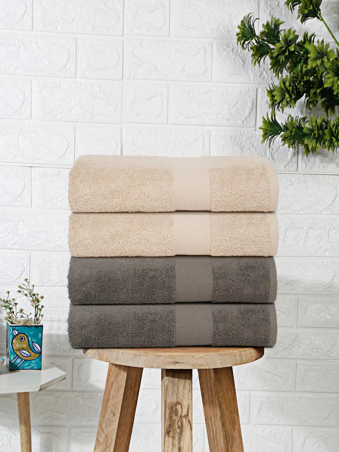 Terry Luxe Hand Towels (Set of 4) - Ultra Soft, Lightweight, 550 GSM