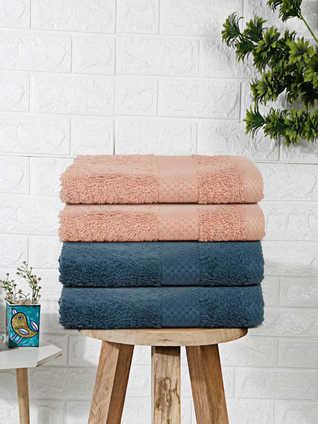 Terry Luxe Hand Towels (Set of 4) - Ultra Soft, Lightweight, 550 GSM