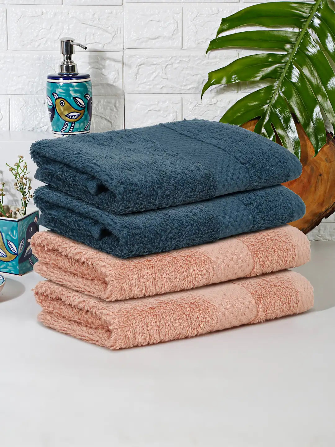 Terry Luxe Hand Towels (Set of 4) - Ultra Soft, Lightweight, 550 GSM