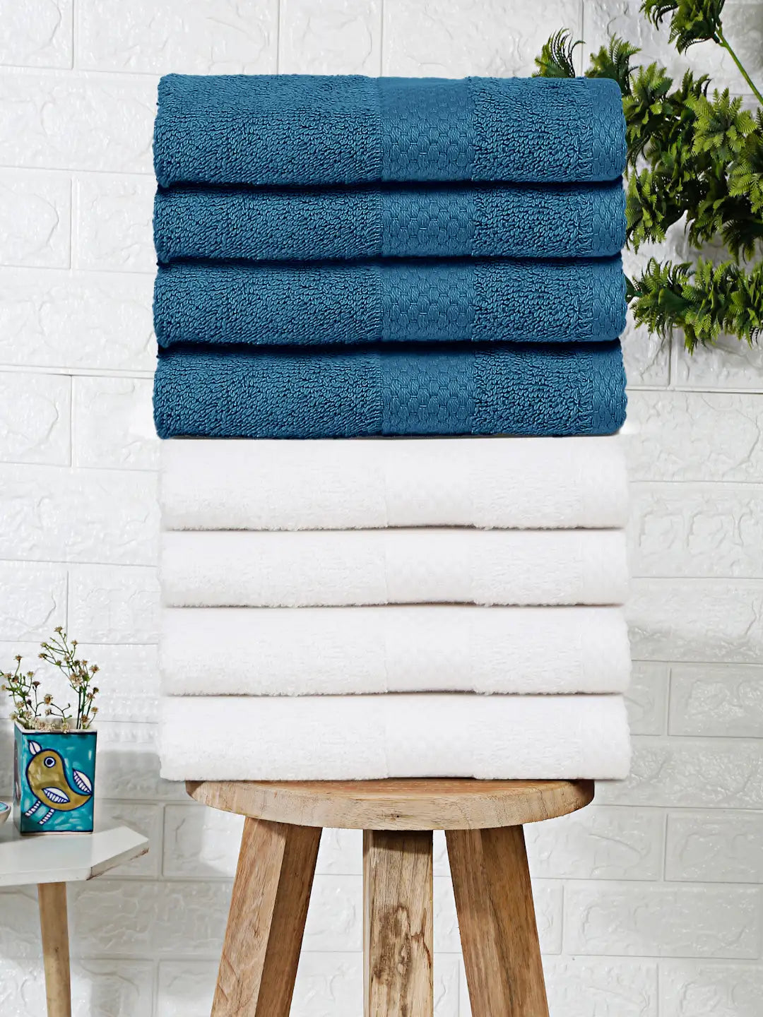 Terry Luxe Face Towels (Set of 8) - Ultra Soft, Lightweight, 550 GSM