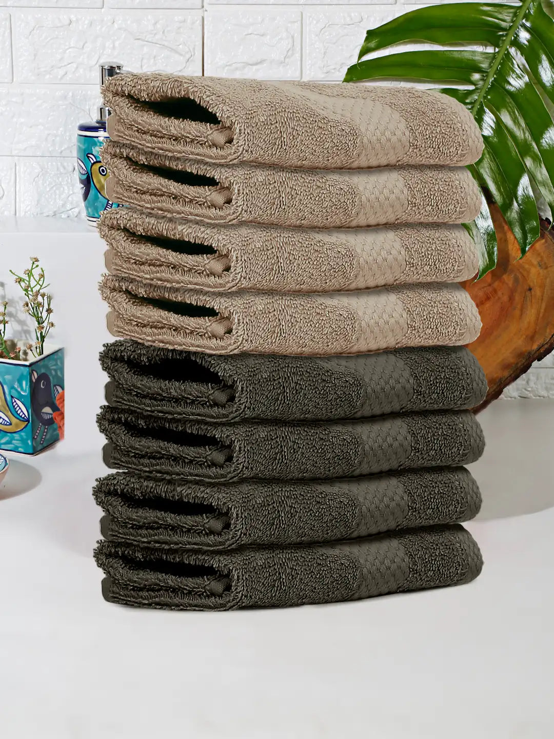 Terry Luxe Face Towels (Set of 8) - Ultra Soft, Lightweight, 550 GSM