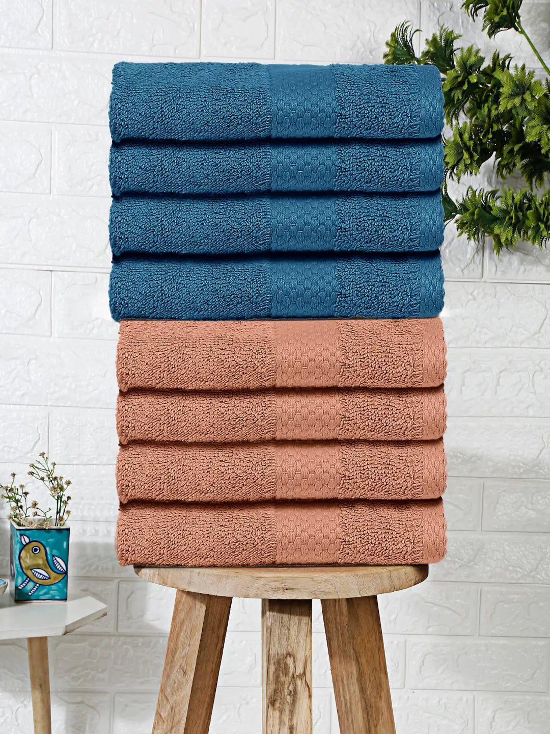 Terry Luxe Face Towels (Set of 8) - Ultra Soft, Lightweight, 550 GSM