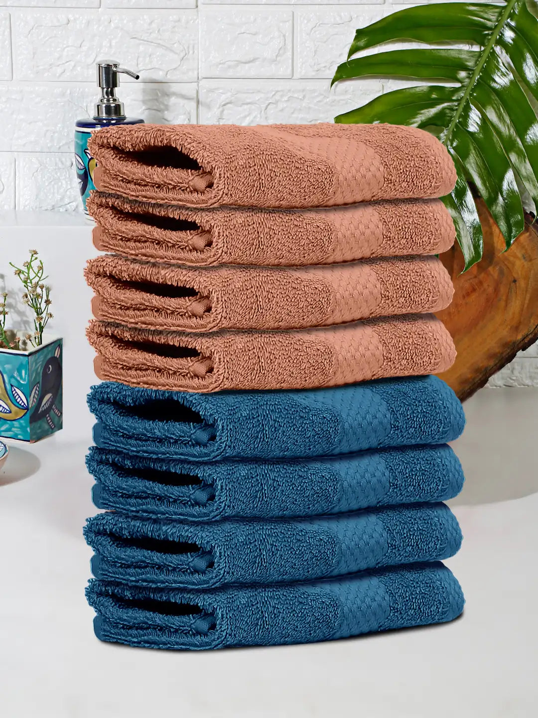 Terry Luxe Face Towels (Set of 8) - Ultra Soft, Lightweight, 550 GSM
