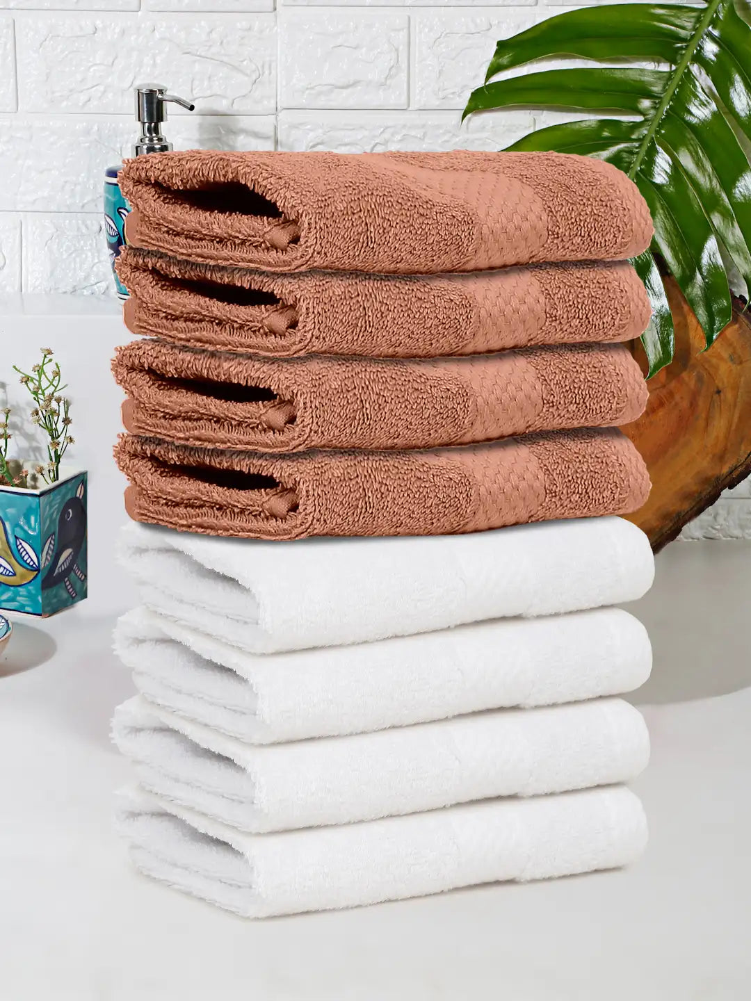 Terry Luxe Face Towels (Set of 8) - Ultra Soft, Lightweight, 550 GSM