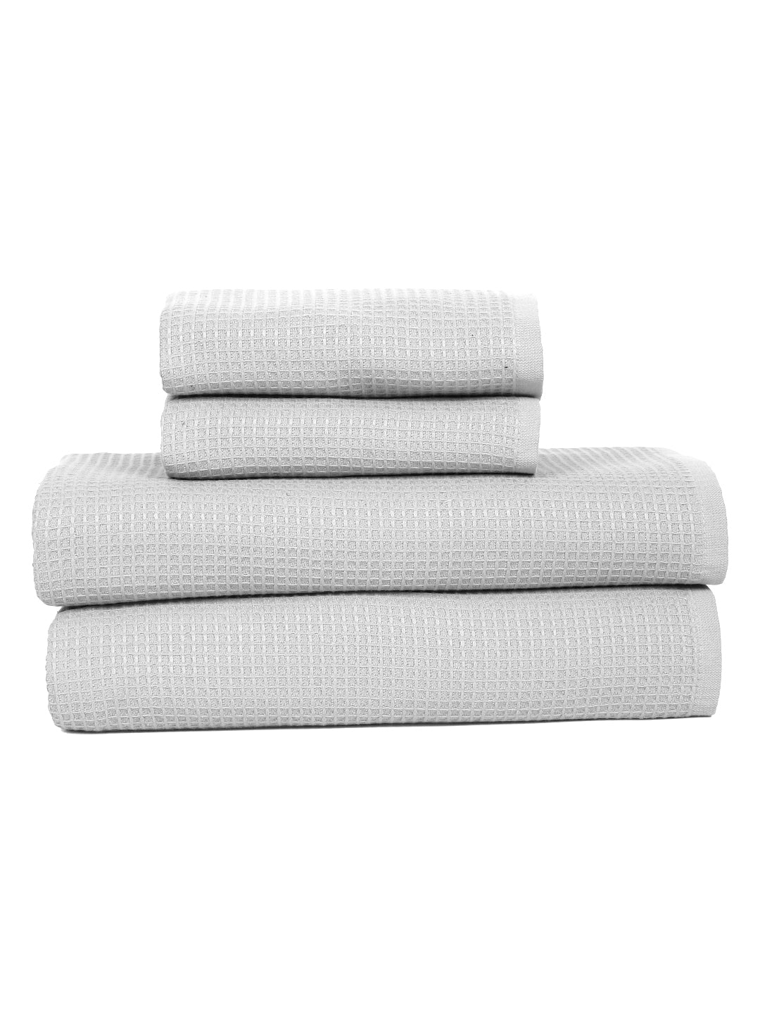 Waffle Comfort Towel Set (4 Pieces) - Soft, Quick Dry, 450 GSM