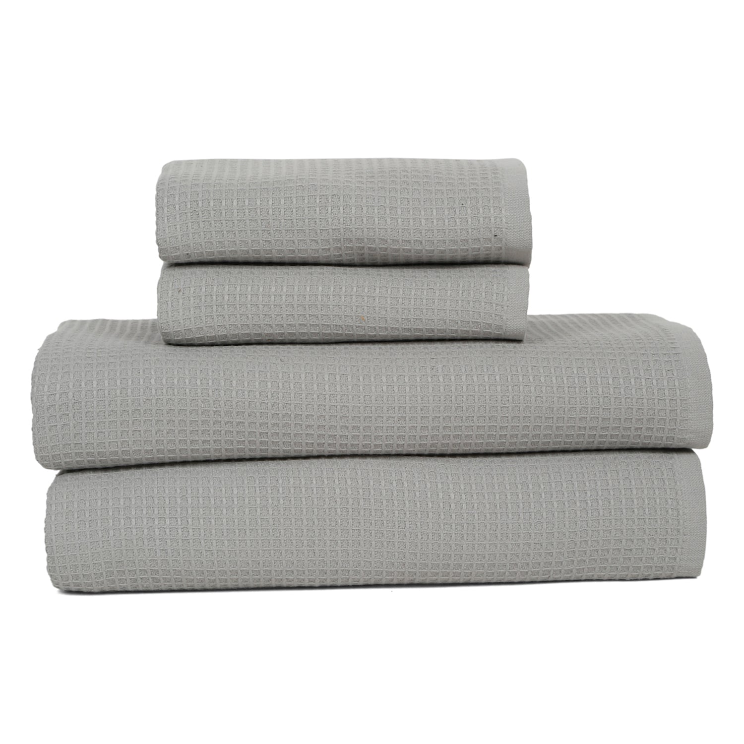 Waffle Comfort Towel Set (4 Pieces) - Soft, Quick Dry, 450 GSM