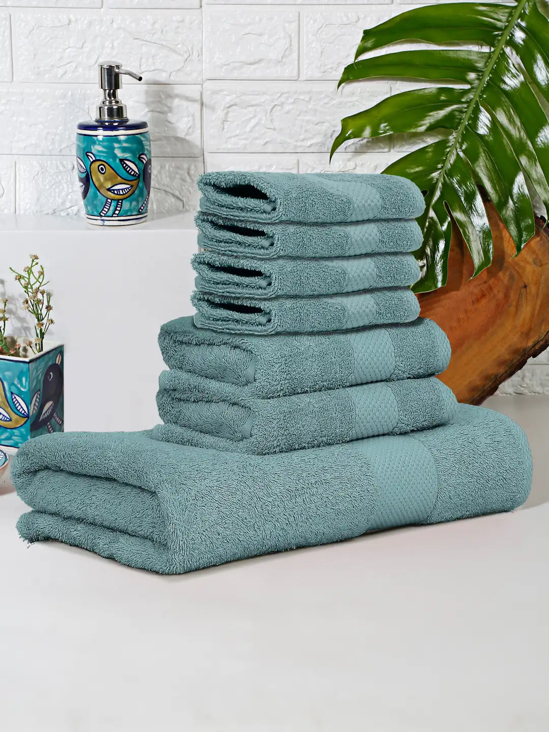 Terry Luxe Towels (Set of 7) - Soft, Quick Dry, 550 GSM