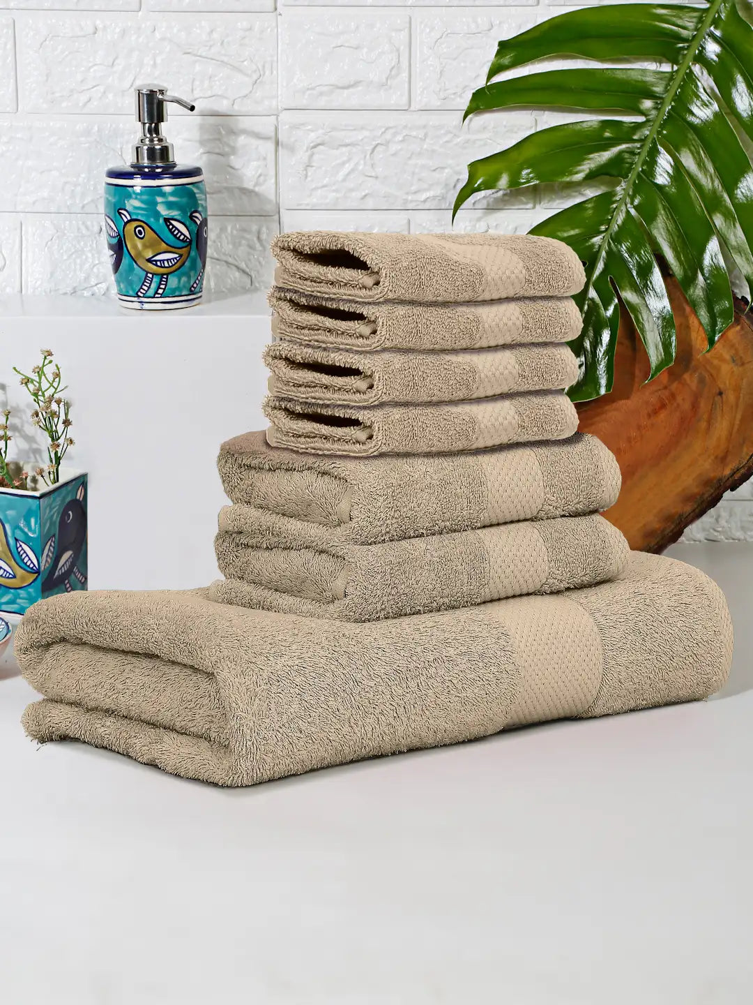 Terry Luxe Towels (Set of 7) - Soft, Quick Dry, 550 GSM