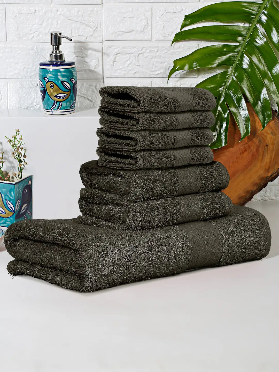 Terry Luxe Towels (Set of 7) - Soft, Quick Dry, 550 GSM