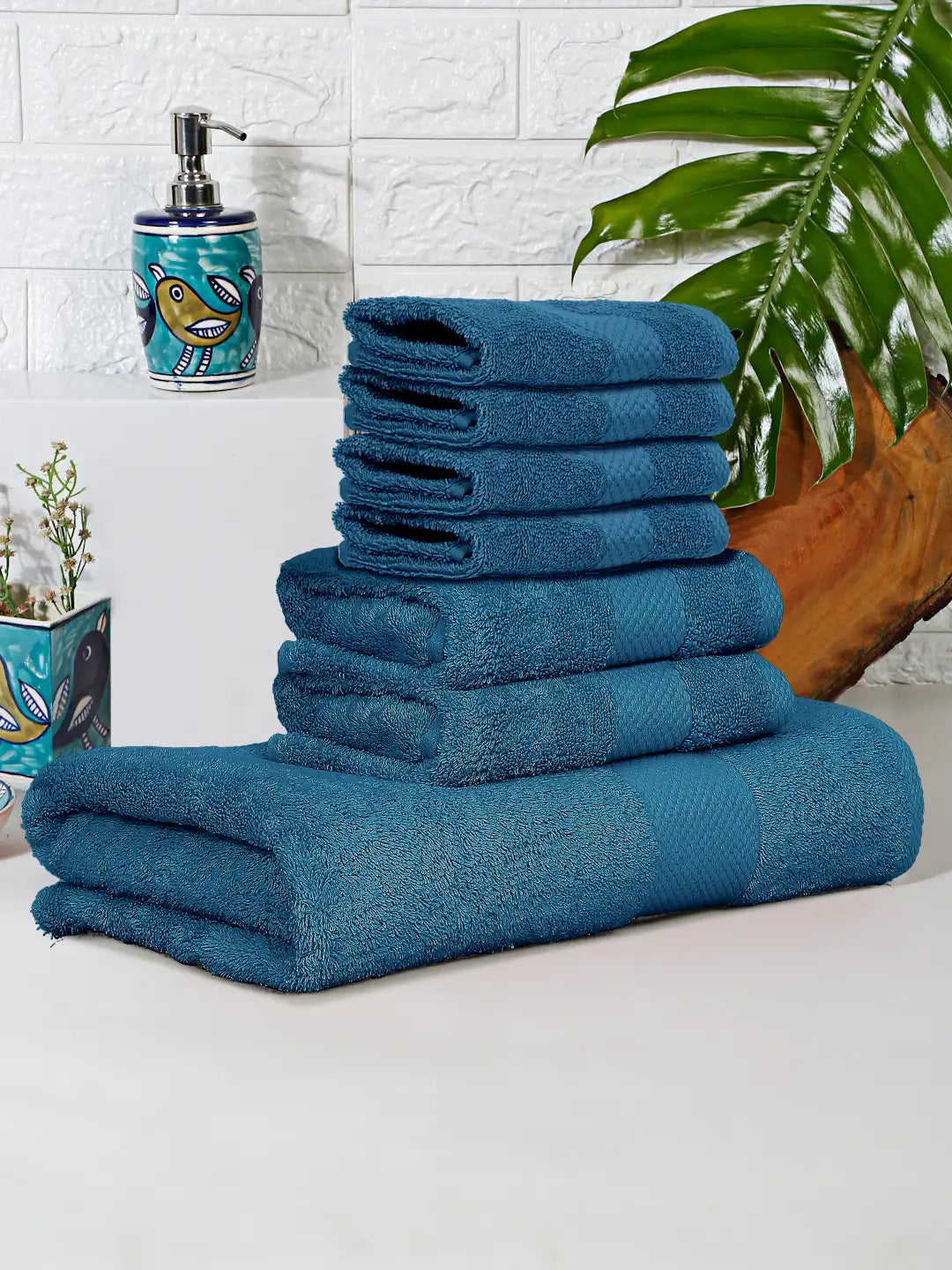 Terry Luxe Towels (Set of 7) - Soft, Quick Dry, 550 GSM