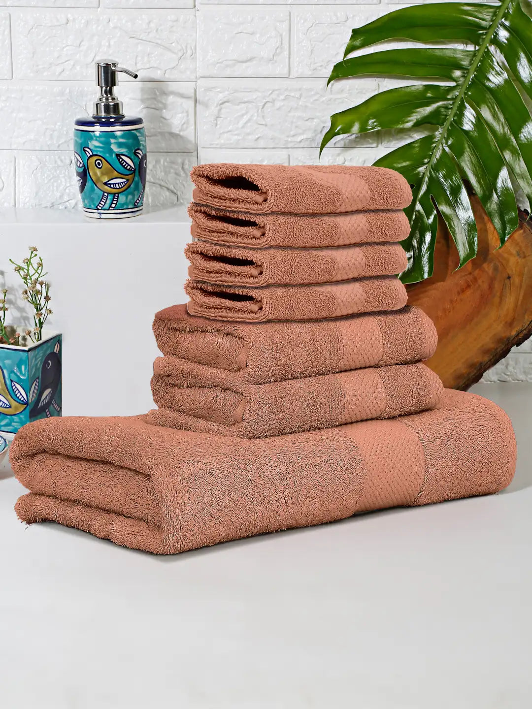 Terry Luxe Towels (Set of 7) - Soft, Quick Dry, 550 GSM
