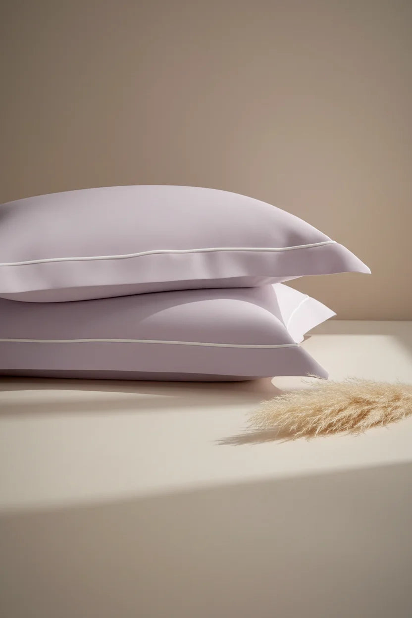 Serenity Solids Pillow Covers (Set of 2) - 100% Cotton, 250TC, Soft & Breathable