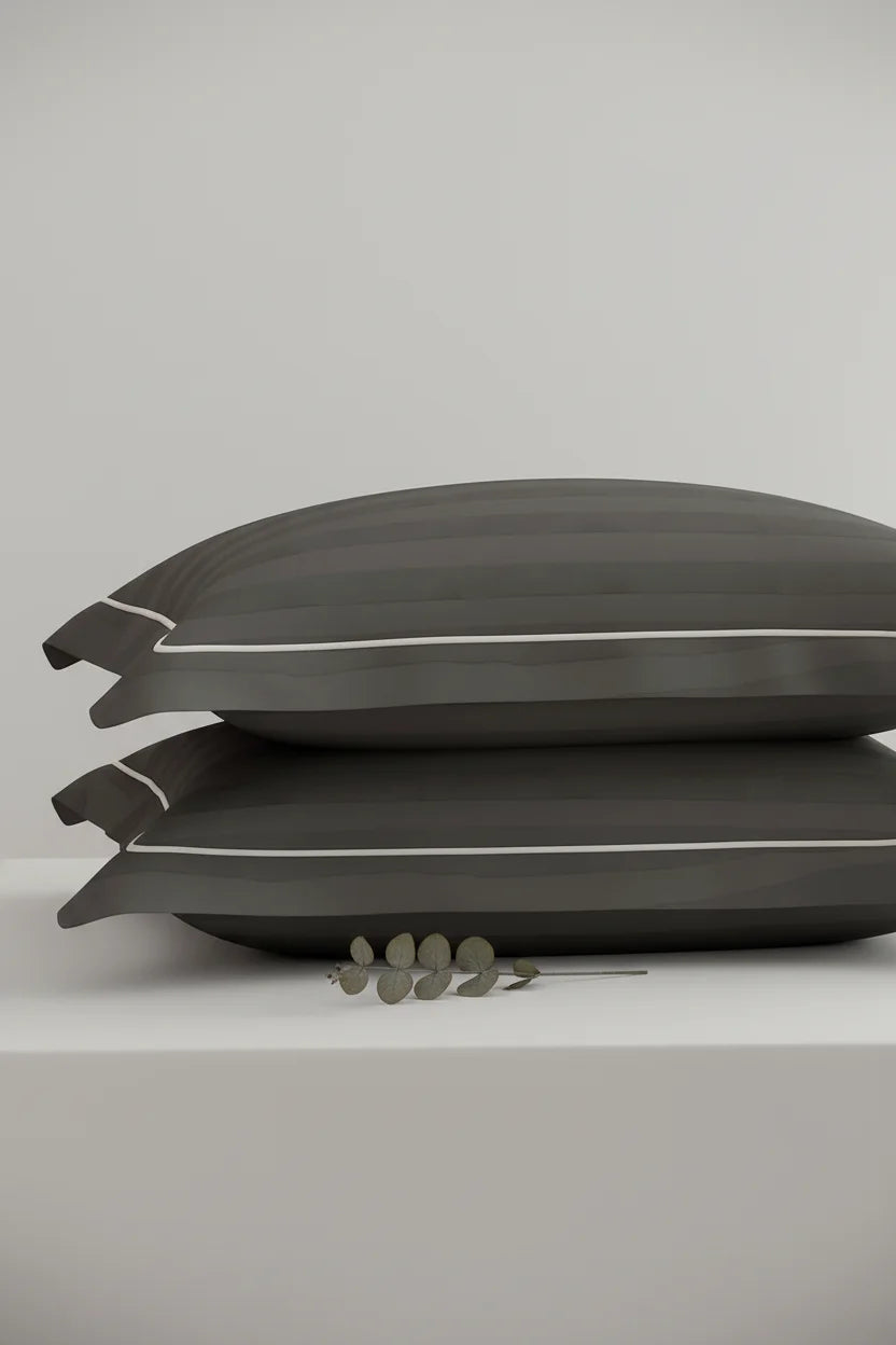 Elysian Stripes Pillow Covers (Set of 2) - 100% Cotton, 300TC, Ultra-Soft & Breathable