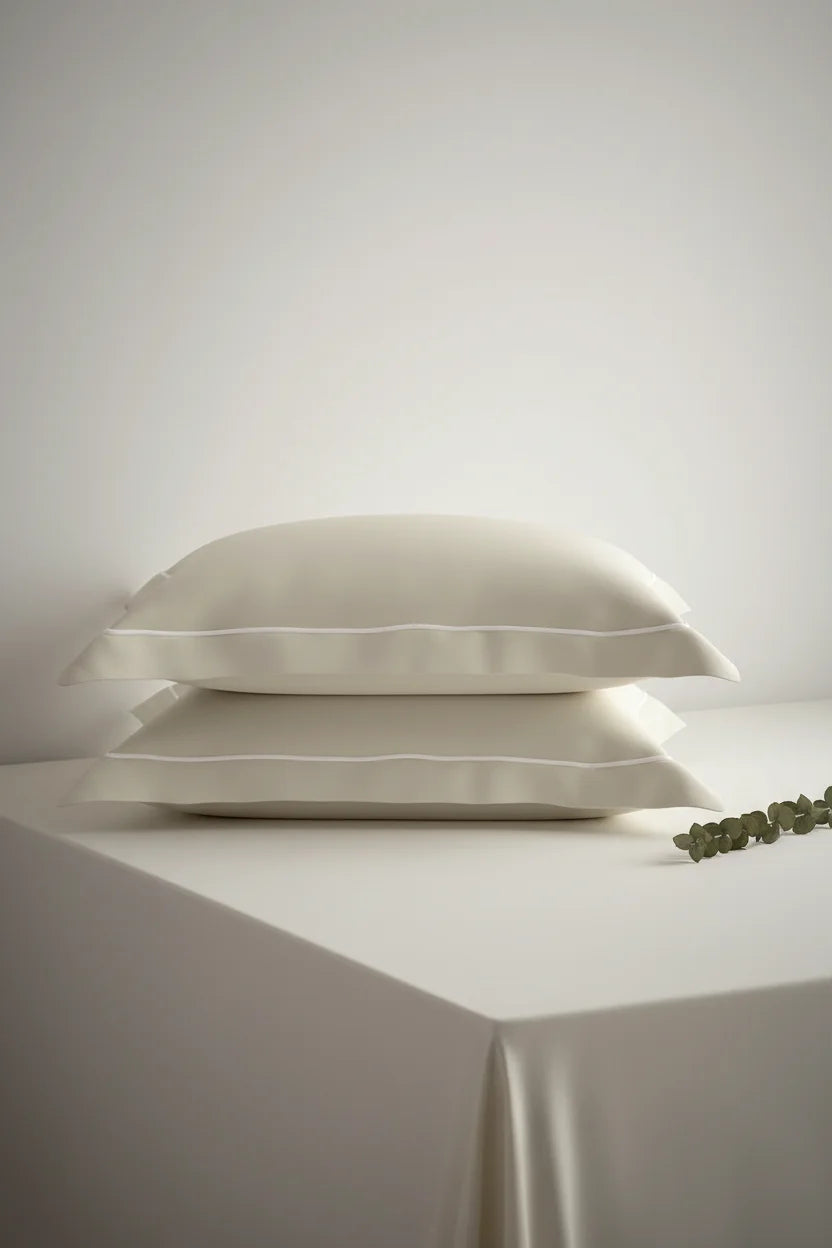 Serenity Solids Pillow Covers (Set of 2) - 100% Cotton, 250TC, Soft & Breathable