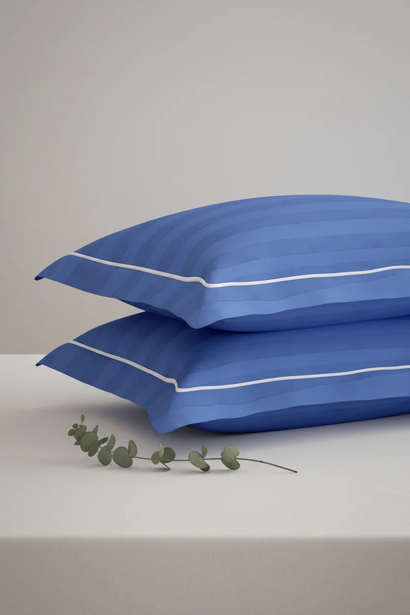 Elysian Stripes Pillow Covers (Set of 2) - 100% Cotton, 300TC, Ultra-Soft & Breathable