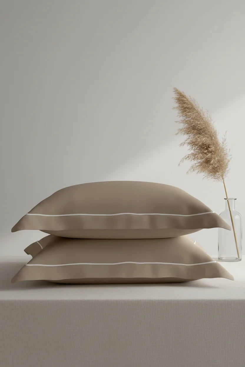 Serenity Solids Pillow Covers (Set of 2) - 100% Cotton, 250TC, Soft & Breathable