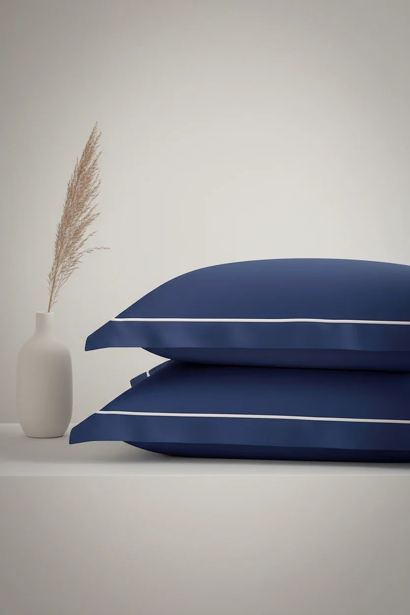 Serenity Solids Pillow Covers (Set of 2) - 100% Cotton, 250TC, Soft & Breathable