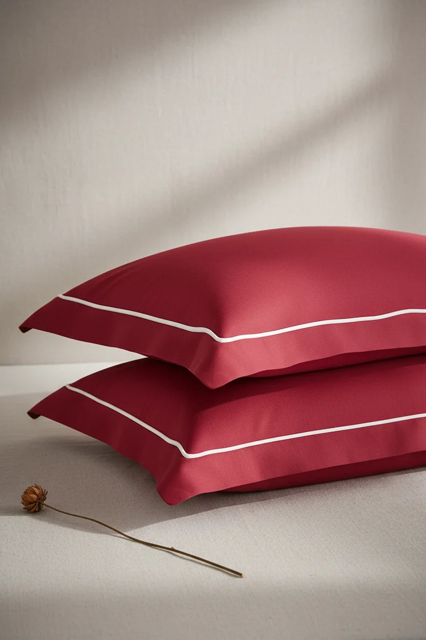 Serenity Solids Pillow Covers (Set of 2) - 100% Cotton, 250TC, Soft & Breathable