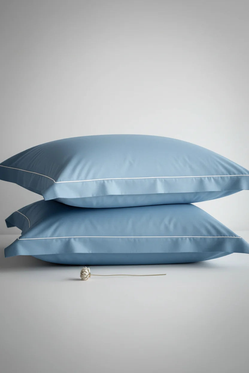 Serenity Solids Pillow Covers (Set of 2) - 100% Cotton, 250TC, Soft & Breathable