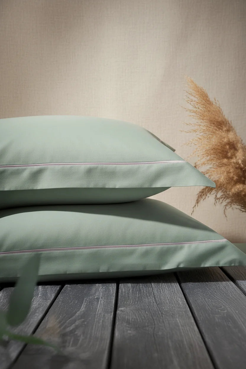 Serenity Solids Pillow Covers (Set of 2) - 100% Cotton, 250TC, Soft & Breathable